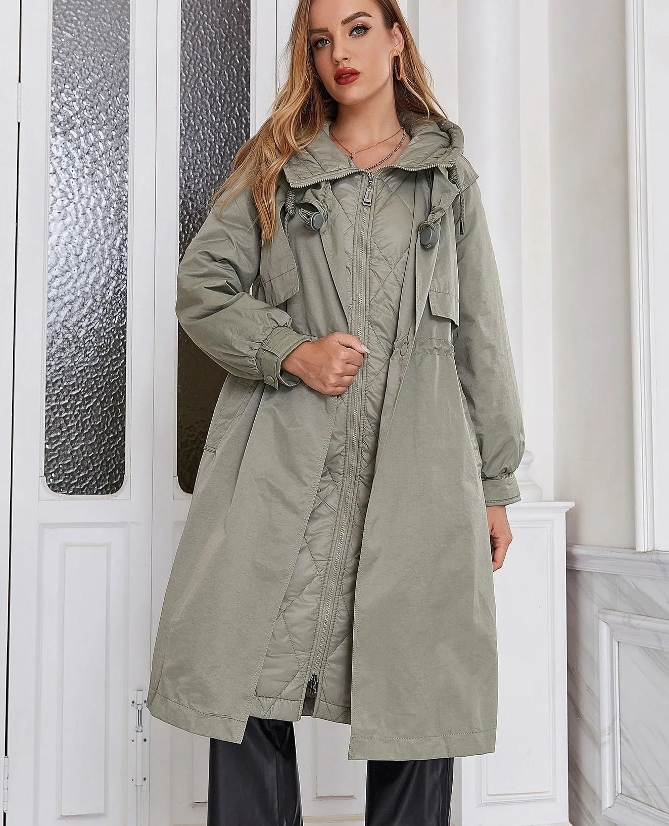 Wjczt down jacket female winter long Trench Coat Thicken Cotton Parka Fashion classic Oversize Fashion women coat ZR-7534