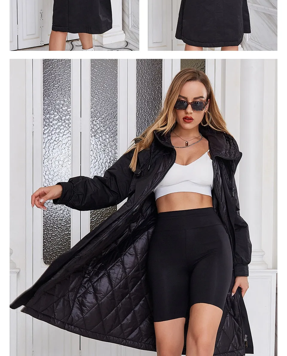 Wjczt down jacket female winter long Trench Coat Thicken Cotton Parka Fashion classic Oversize Fashion women coat ZR-7534