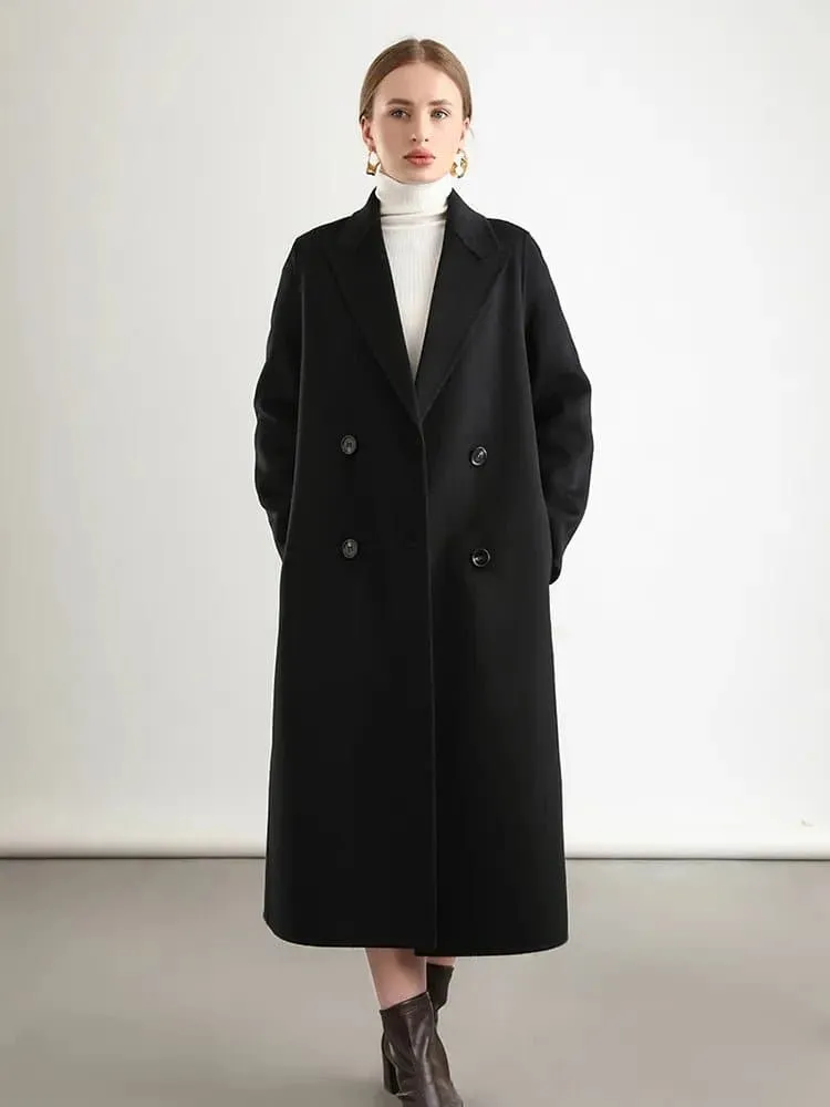 Women's 100% Wool Belted Overcoat - Fashionable and Warm, S/M/L Sizes - 5 Colors - Winter Outerwear