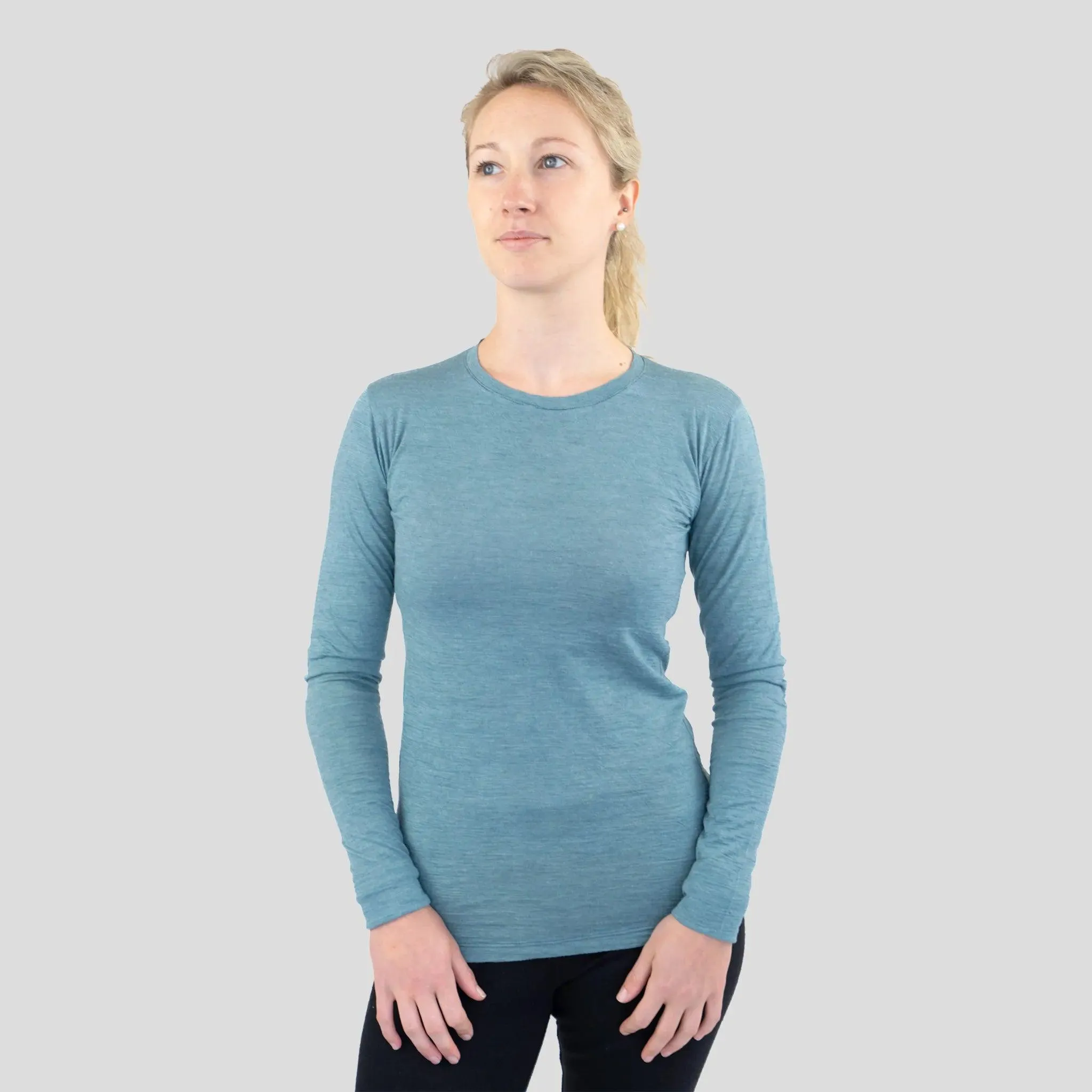 Women's Alpaca Wool Long Sleeve Shirt: 160 Ultralight