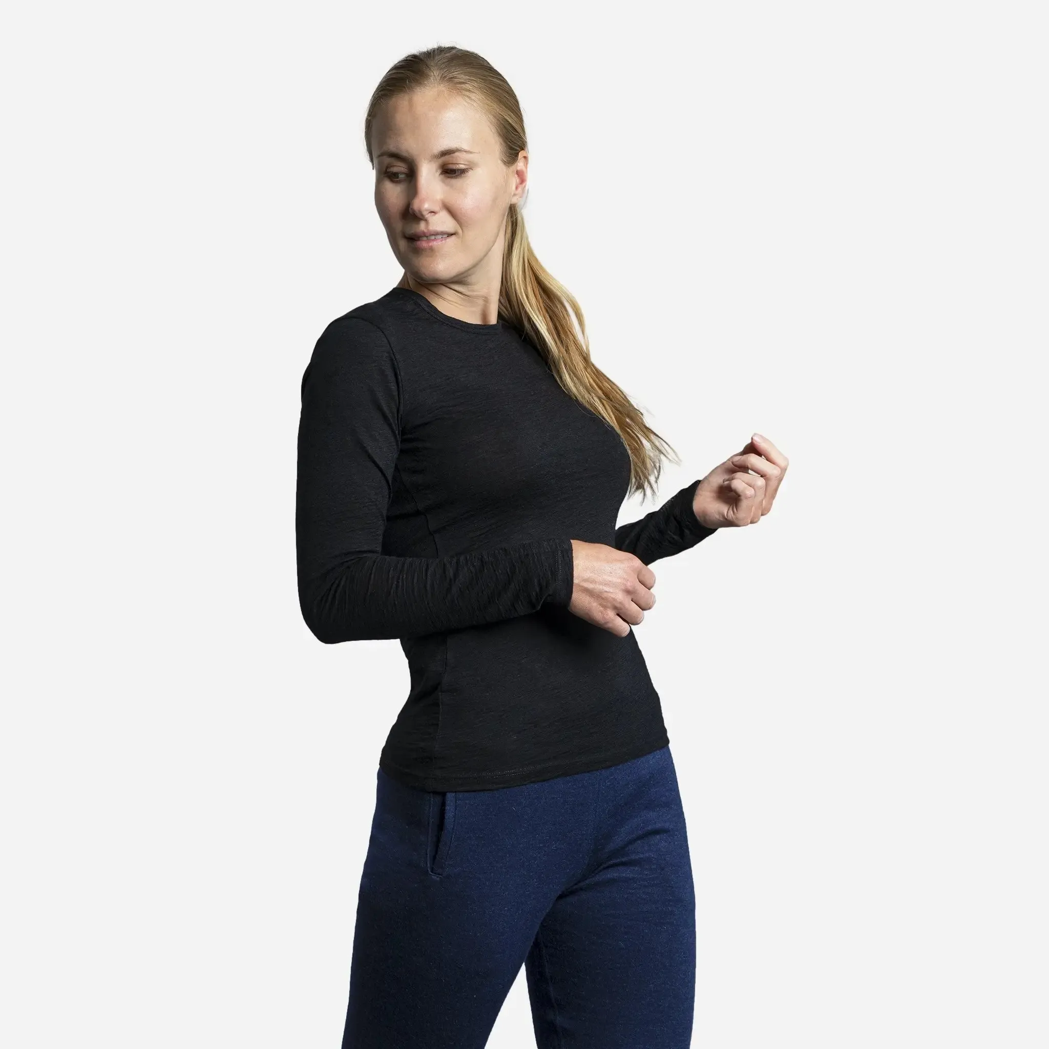 Women's Alpaca Wool Long Sleeve Shirt: 160 Ultralight