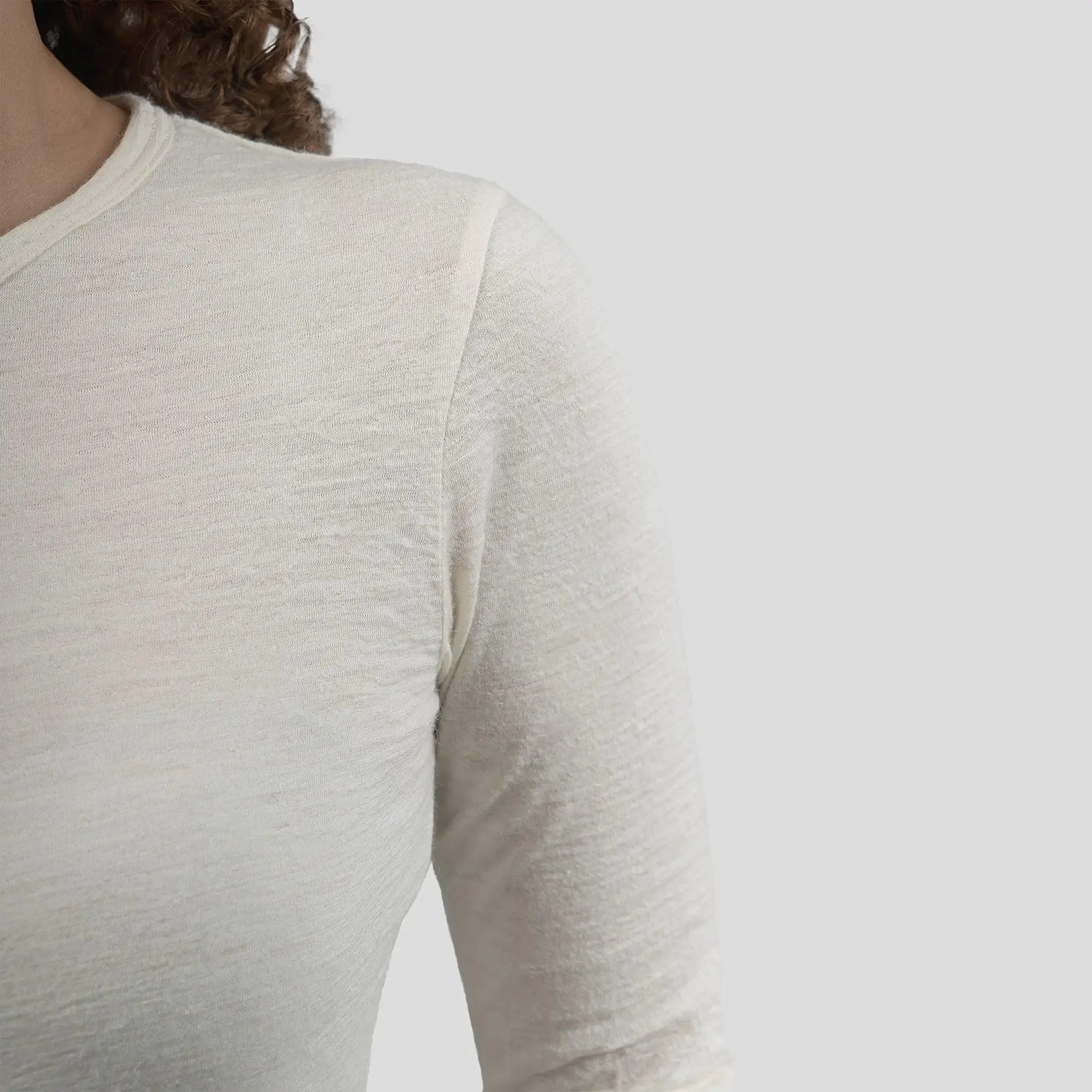 Women's Alpaca Wool Long Sleeve Shirt: 160 Ultralight