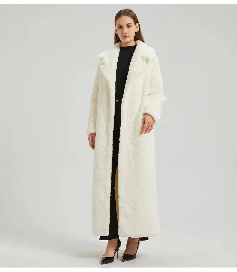 Women's Elegant Fluffy Faux Fur Long Coat