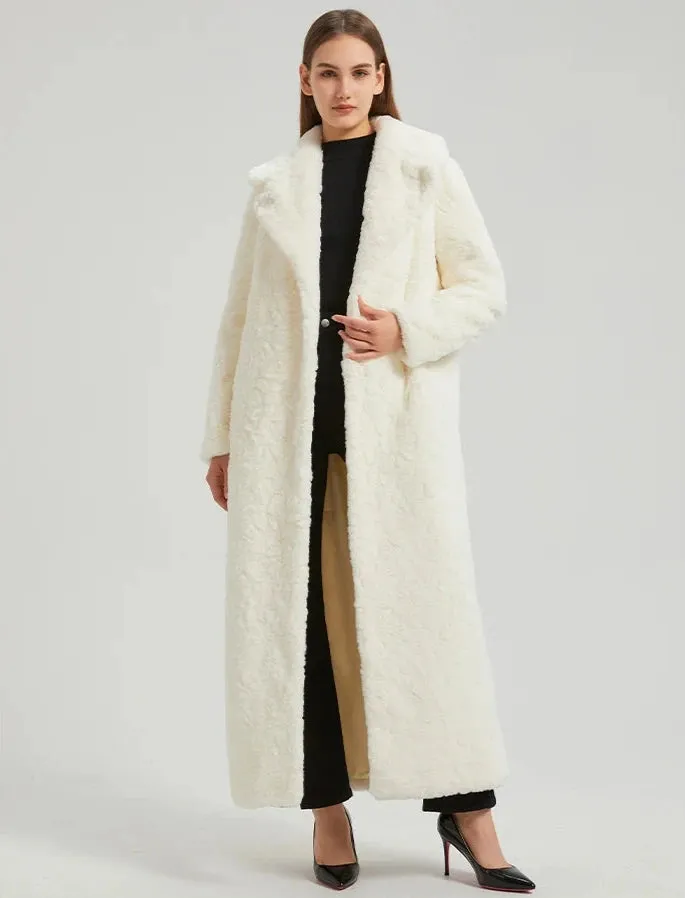 Women's Elegant Fluffy Faux Fur Long Coat