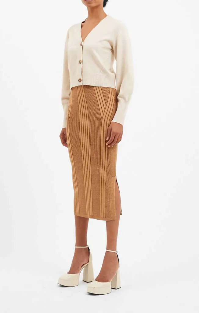 Women's Mari Pencil Midi Skirt - Tobacco Brown