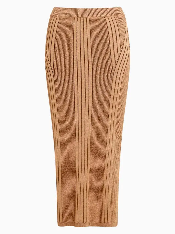 Women's Mari Pencil Midi Skirt - Tobacco Brown