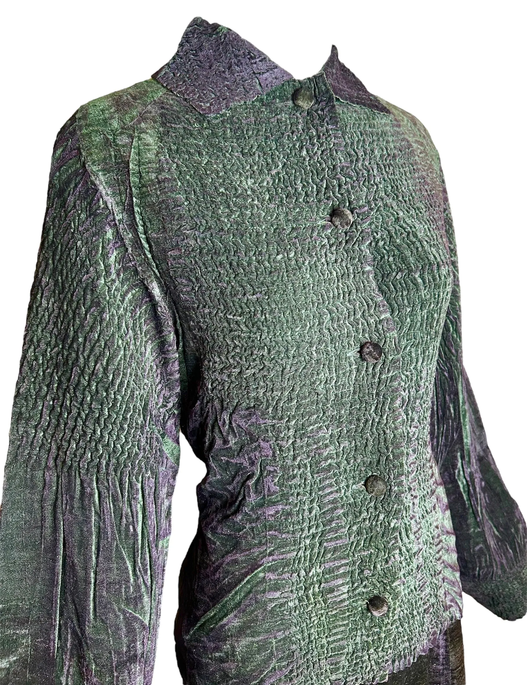 Yoshiki Hisinuma 2000s Velvet Green Textured Avant-Garde Ensemble, New/Old